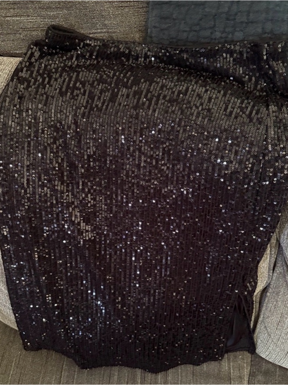 Time and Tru Black Sequin Pencil Skirt